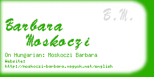 barbara moskoczi business card